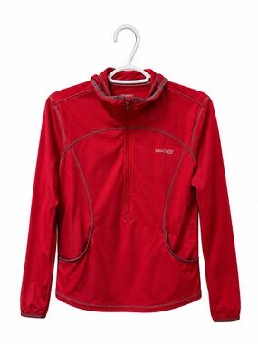 Saucony Red Half Zip Running Hoodie Jacket Front Pockets Medium